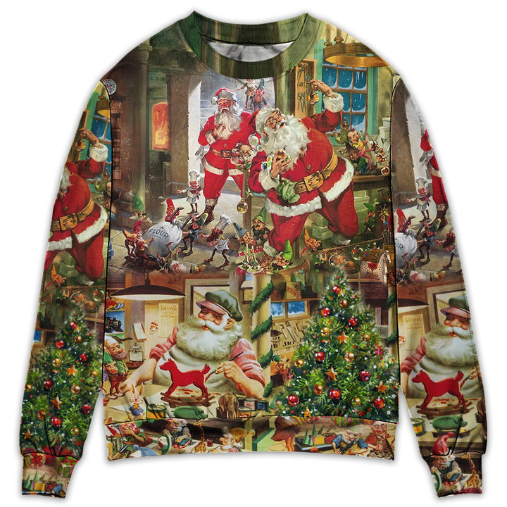 Christmas Santa's Toy Workshop Gift For Lover Ugly Christmas Sweater