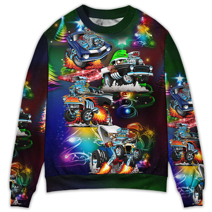 Car Christmas Neon Amazing Style Gift For Lover Ugly Christmas Sweater