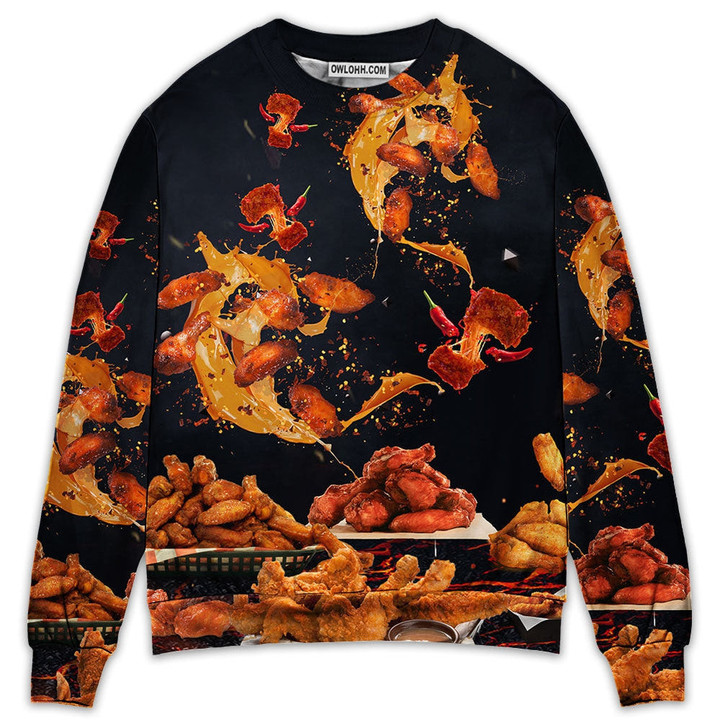 Food Chicken Wing Fast Food Delicious Gift For Lover Ugly Christmas Sweater