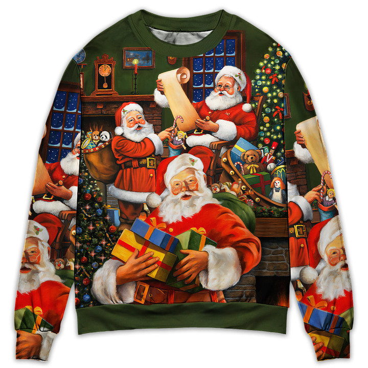 Christmas Santa Claus Gift For Xmas Art Style Gift For Lover Ugly Christmas Sweater