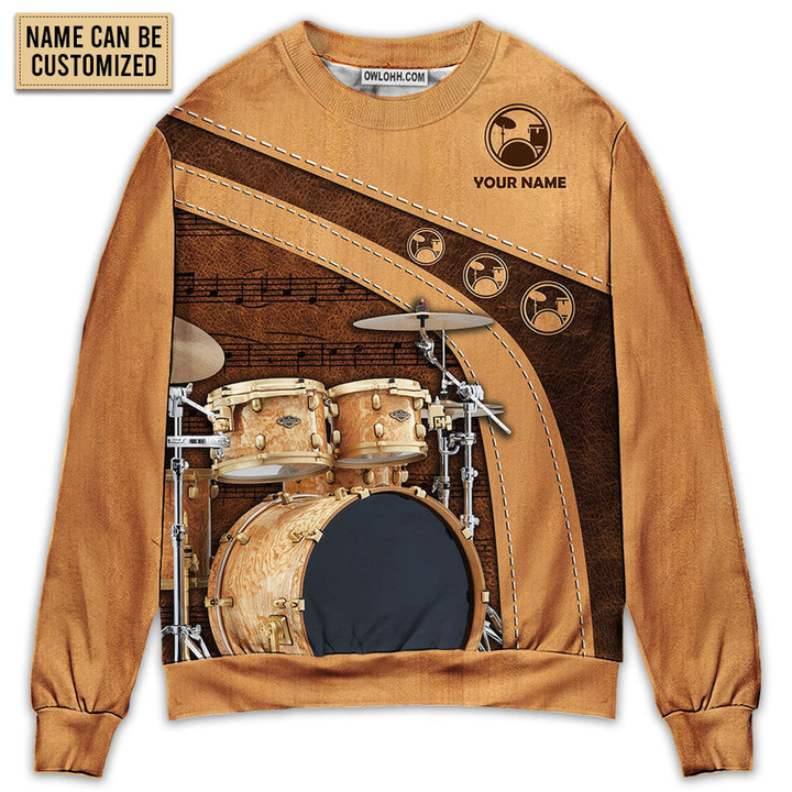 Drum An Old Drummer And A Lovely Lady Stick Personalized Gift For Lover Ugly Christmas Sweater