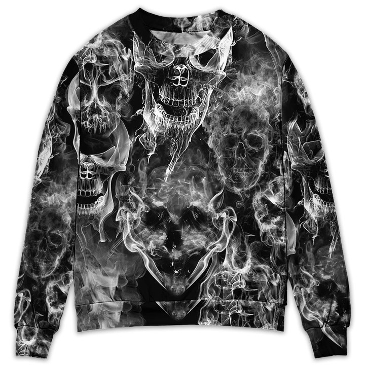 Skull Smoke Kill This Life Gift For Lover Ugly Christmas Sweater