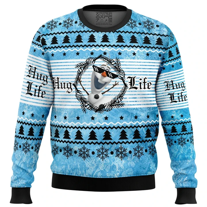 Hug Life Olaf Frozen Custom Gift For Fan Anime Christmas Ugly Sweater