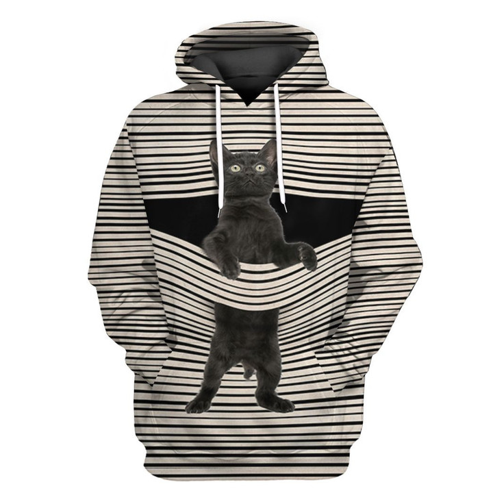 Gearhuman 3D Black Cat Tshirt Hoodie Apparel