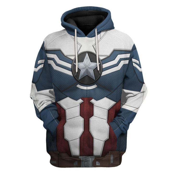 3D Sam Wilson Captain America Custom Tshirt Hoodie Apparel