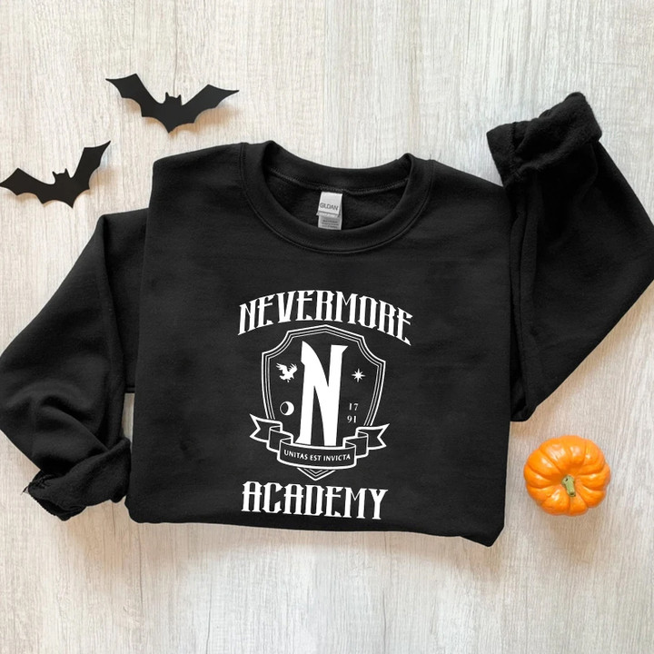 Nevermore Academy Wednesday Addams TV Show Christmas Gifts Black Sweatshirt Hoodie