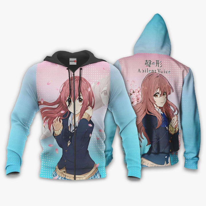 A Slient Voice Nishimiya Shouko Custom Anime Gift For Fan Hoodie Zip Sweatshirt Casual Hooded Jacket Coat