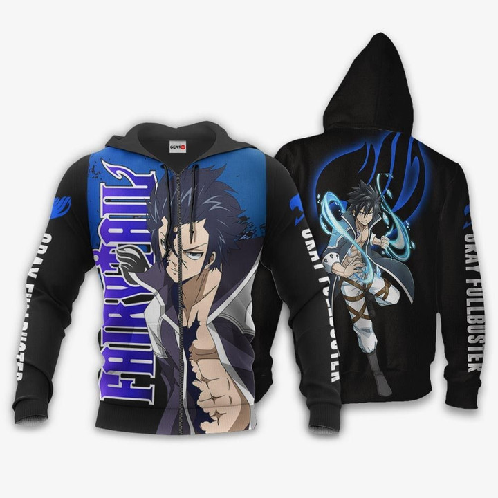 Gray Fullbuster Custom Anime Gift For Fan Hoodie Zip Sweatshirt Casual Hooded Jacket Coat