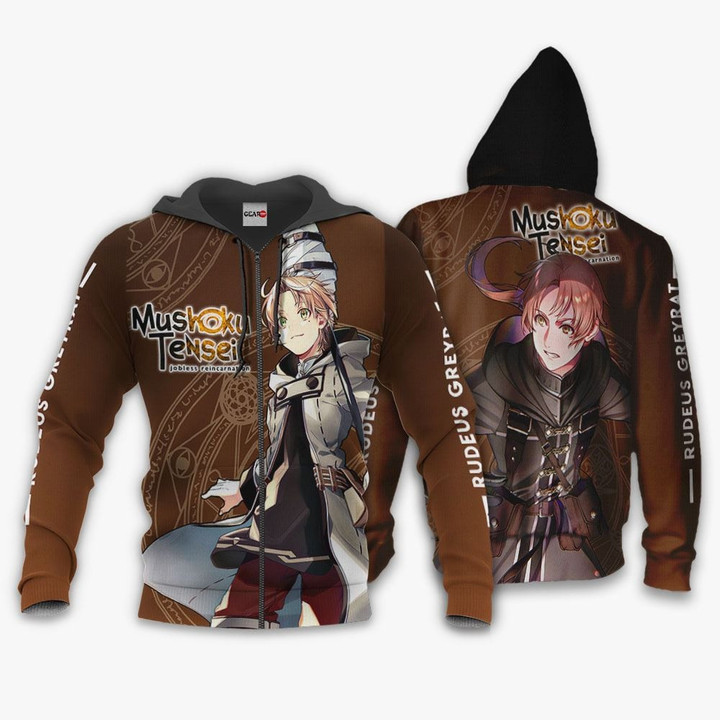 Mushoku Tensei Rudeus Greyrat Custom Anime Gift For Fan Hoodie Zip Sweatshirt Casual Hooded Jacket Coat