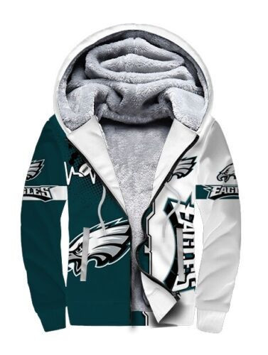 Philadelphia American Football Philly Eagles Super Bowl Many Sign Gift For Fan Fleece Hoodie With Hood Warm Jacket Winter Coat Outwear