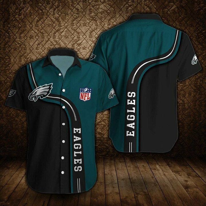 Philadelphia American Football Philly Eagles Super Bowl Two Tone Gift For Fan Short Sleeve Hawaiian Shirt