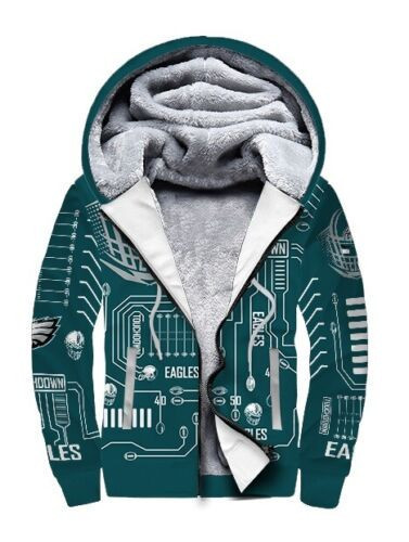 Philadelphia American Football Philly Eagles Super Bowl Football Match Chart Gift For Fan Fleece Hoodie With Hood Warm Jacket Winter Coat Outwear