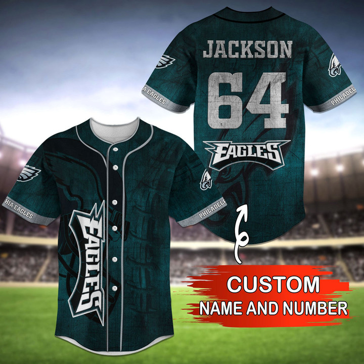 Personalized Philadelphia American Football Philly Eagles Super Bowl Best Gift Ideas Custom Name Number Baseball Jersey Shirt
