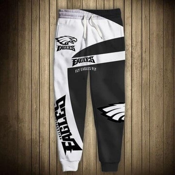 Black-White Men's Philadelphia American Football Philly Eagles Super Bowl Printed 3D Gift For Christmas Chargers Sweatpants Jogging