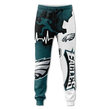 Dark Green-White Men's Philadelphia American Football Philly Eagles Super Bowl Printed 3D Gift For Christmas Chargers Sweatpants Jogging