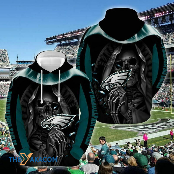 The Death Philadelphia American Football Philly Eagles Super Bowl Gift For Fan American Football 3D Hoodie Zip Sweatshirt Casual Hooded Jacket Coat