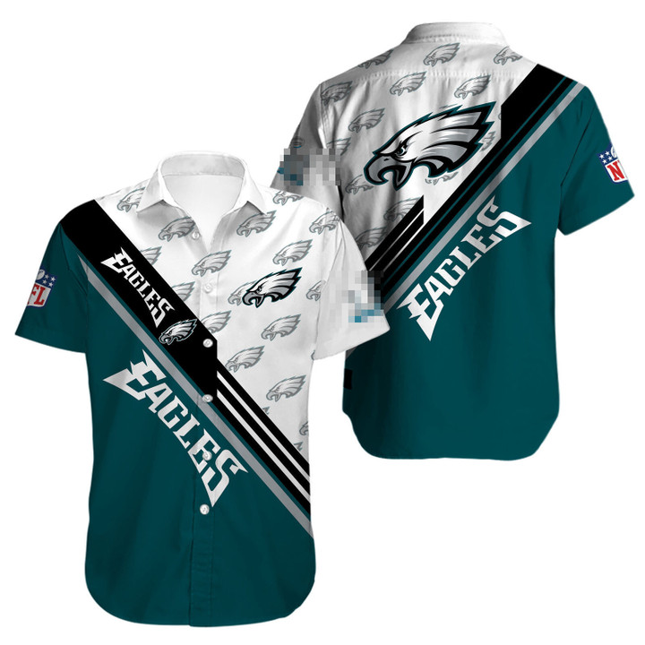 Philadelphia American Football Philly Eagles Super Bowl Two Tone Split Great Gift For Fan Short Sleeve Hawaiian Shirt