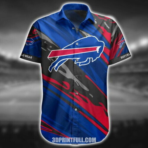 Buffalo American Football Team Bisons Bills Team Blending Colors Gift Short Sleeve Hawaiian Shirt