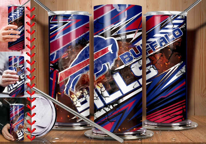 Strong Energy Red And Blue Pattern Buffalo American Football Team Bisons Bills Team Tumbler