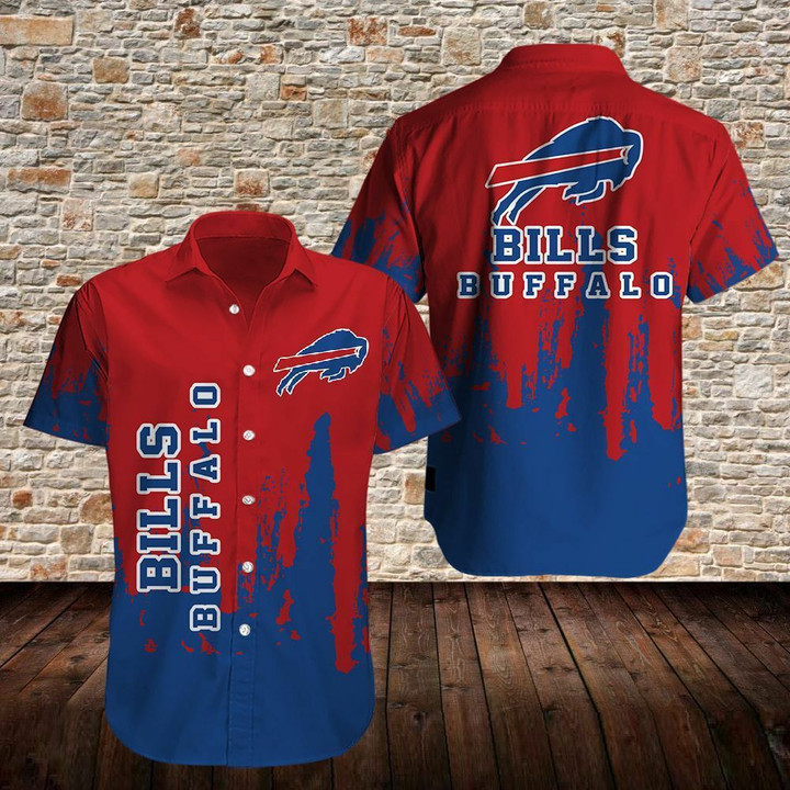 Buffalo American Football Team Bisons Bills Team Two Tone Gift Fan For Fan Short Sleeve Hawaiian Shirt