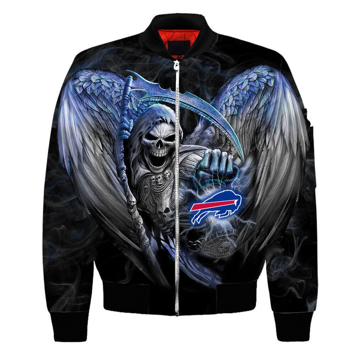 Buffalo American Football Team Bisons Bills Team Winged Death God Gift For Fan Team Bomber Jacket Outerwear Christmas Gift