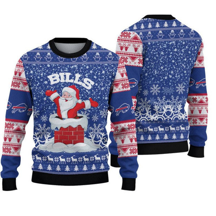 Buffalo American Football Team Bisons Bills Team Funny Santa Claus Gift For Fan Team Ugly Christmas Sweater