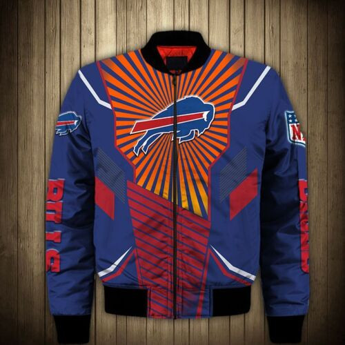 Buffalo American Football Team Bisons Bills Team Stripes Pattern Gift For Fan Team Bomber Jacket Outerwear Christmas Gift