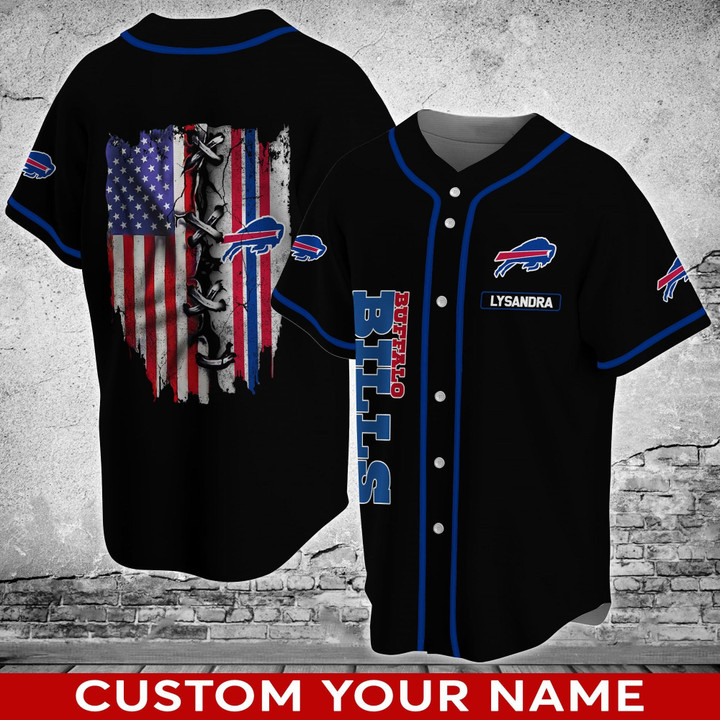 Buffalo American Football Team Bisons Bills Team Custom Name Baseball Jersey Shirt