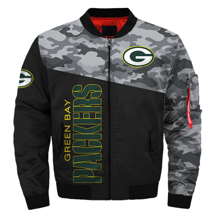 Green Bay American Football Team Packers Aaron Rodgers Camo Gift For Fan Team Bomber Jacket Outerwear Christmas Gift