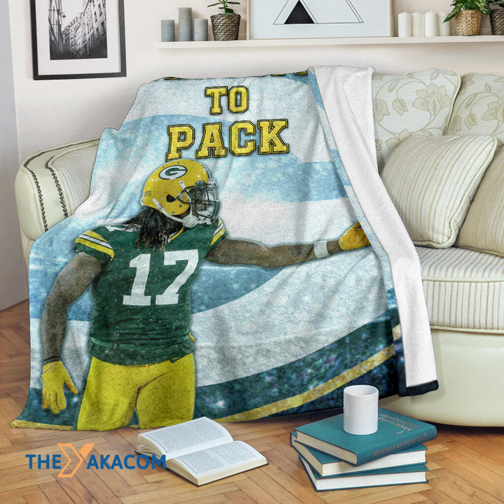 Packers Davante Adams 17 Welcome To Pack Green Bay American Football Team Packers Aaron Rodgers Team Gift For Fan Christmas Gift Fleece Sherpa Throw Blanket