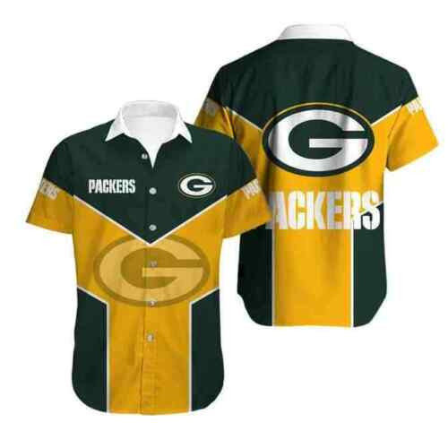 Green Bay American Football Team Packers Aaron Rodgers Colorblock Gift For Fan Short Sleeve Hawaiian Shirt