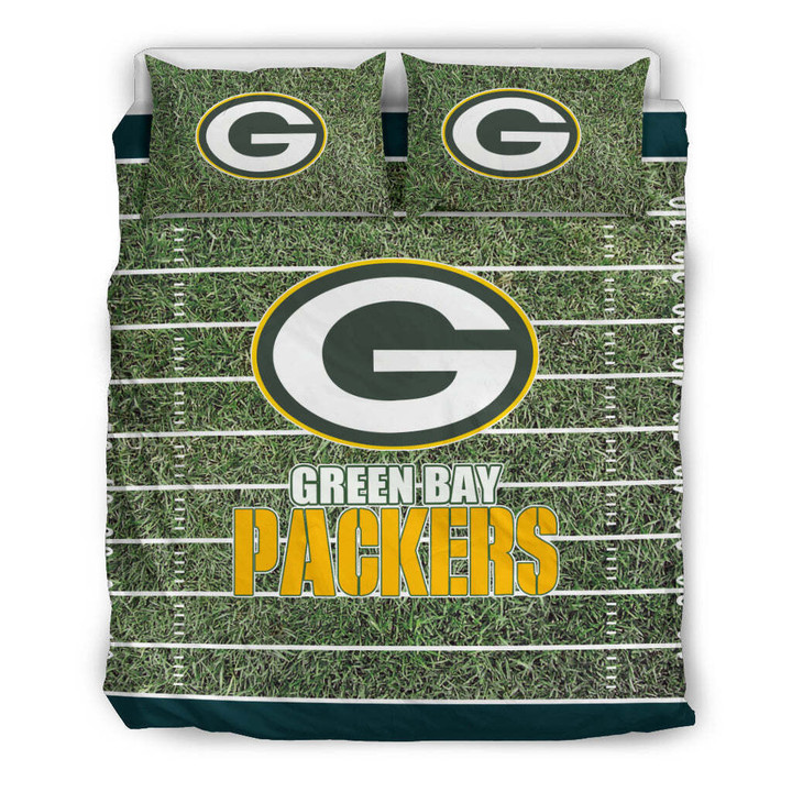 Green Bay American Football Team Packers Aaron Rodgers Grass Pattern Set Comforter Duvet Cover With Two Pillowcase Bedding Set