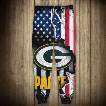 America Flag Men's Green Bay American Football Team Packers Aaron Rodgers Gift For Christmas Chargers Sweatpants Jogging