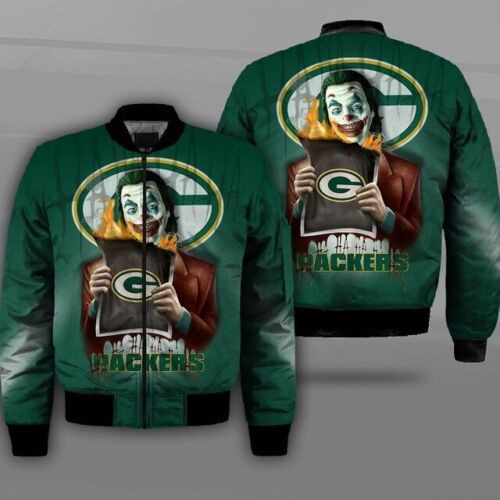 Green Bay American Football Team Packers Aaron Rodgers Clown Gift For Fan Team Bomber Jacket Outerwear Christmas Gift