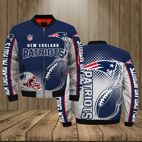New England Pat American Football Team Patriots Hat Gift For Fan Team Bomber Jacket Outerwear Christmas Gift