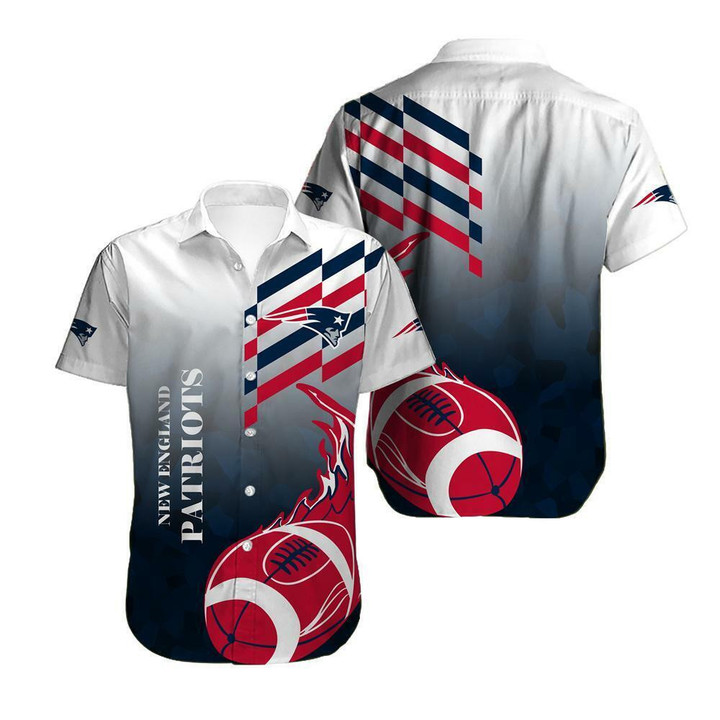 New England Pat American Football Team Patriots Ombré For Fan Gift For Fan Short Sleeve Hawaiian Shirt