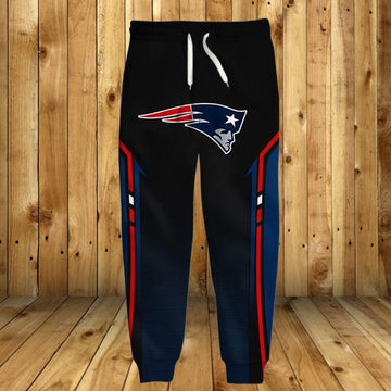 Black with Pattern Men's New England Pat American Football Team Patriots Gift For Christmas Chargers Sweatpants Jogging
