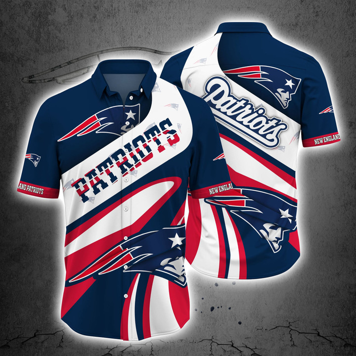 New England Pat American Football Team Patriots Team Gift For Fan Button Up Shirt Short Sleeve Hawaiian Shirt
