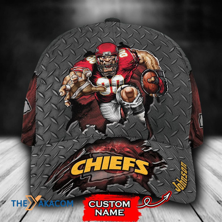 Personalized Mascot Metallic Pattern Kansas City American Football Team Road Super Bowl Fan Team Baseball Cap Classic Hat Men Woman Unisex