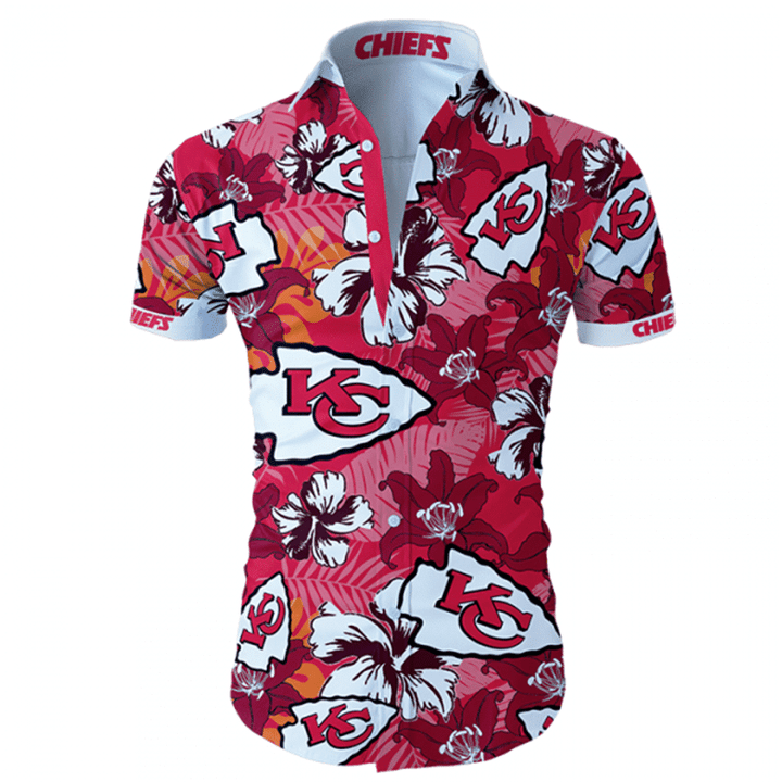 Kansas City American Football Team Road Super Bowl Team Gift For Fan Tropical Flower Short Sleeve Hawaiian Shirt