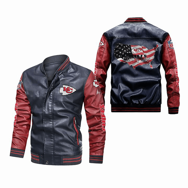 Kansas City American Football Team Road Super Bowl Gift For Fan Team Country Leather Bomber Jacket Outerwear Champion Gift