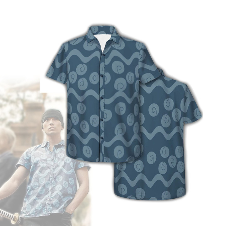 Zoro Tropical Leaves Luffy's Shirt Sunflower Navy Hawaii Hawaiian Shirt