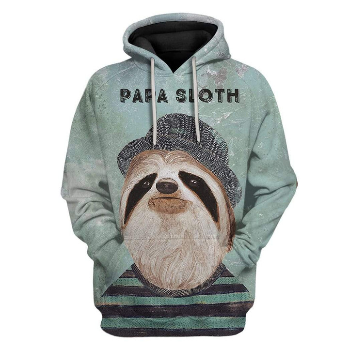 Hoodie Zip Hoodie Custom T-shirt - Hoodies PAPA Sloth