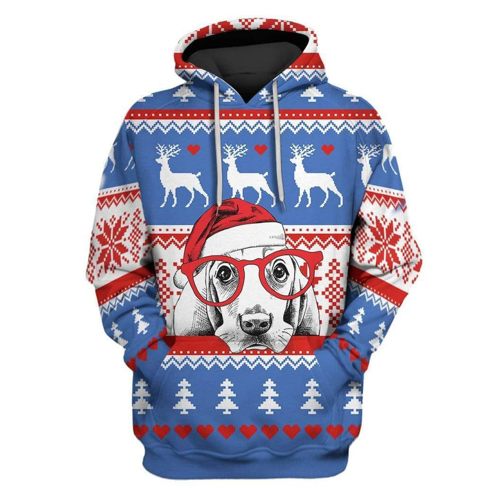 Hoodie Zip Hoodie Custom T-shirt - Hoodies Ugly Christmas Dog Apparel