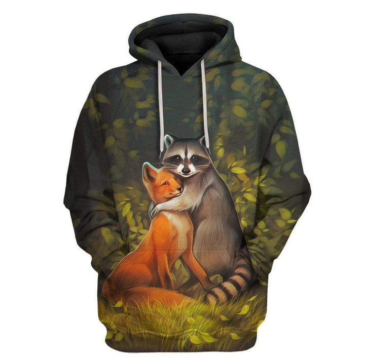 Hoodie Zip Hoodie Custom Fox And Raccoon Apparel