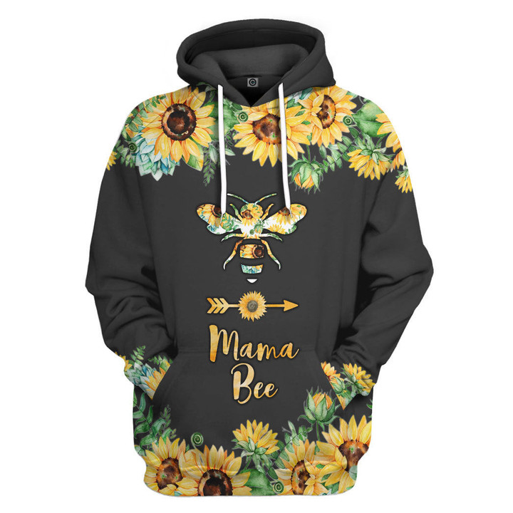 Hoodie Zip Hoodie 3D Mama Bee Sunflowers Mothers Day Custom Tshirt Hoodie Apparel