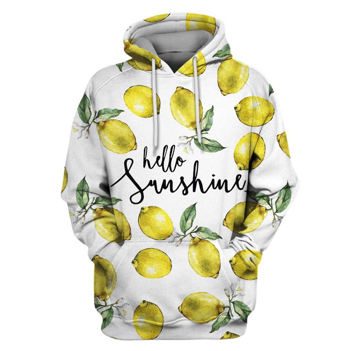 Hoodie Zip Hoodie Lemons Hello Sunshine Custom T-shirt - Hoodies Apparel