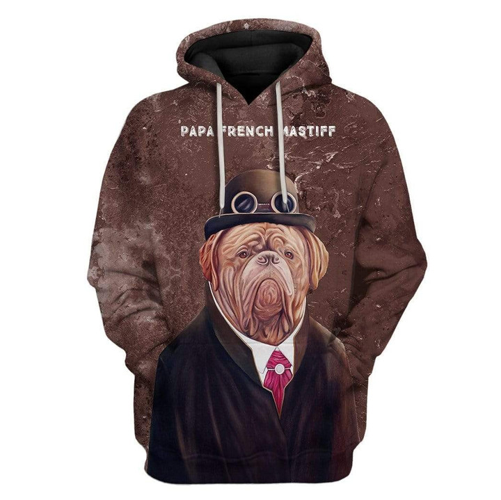 Hoodie Zip Hoodie Custom T-shirt - Hoodies PAPA French Mastiff