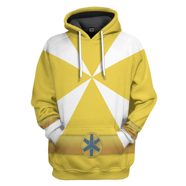 Hoodie Zip Hoodie 3D Power Rangers Lightspeed Rescue Yellow Ranger Custom Tshirt Hoodie Apparel