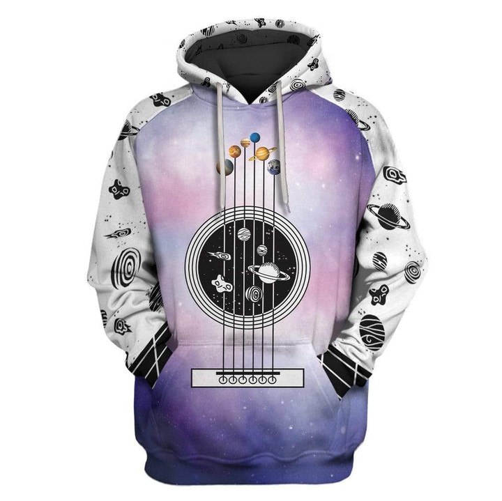 Hoodie Zip Hoodie Galaxy Guitar Custom T-shirt - Hoodies Apparel